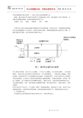 汽包内壁缺陷分析及对策方珍(上海石化设备检测中心...