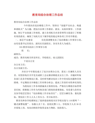 综合治理工作总结 