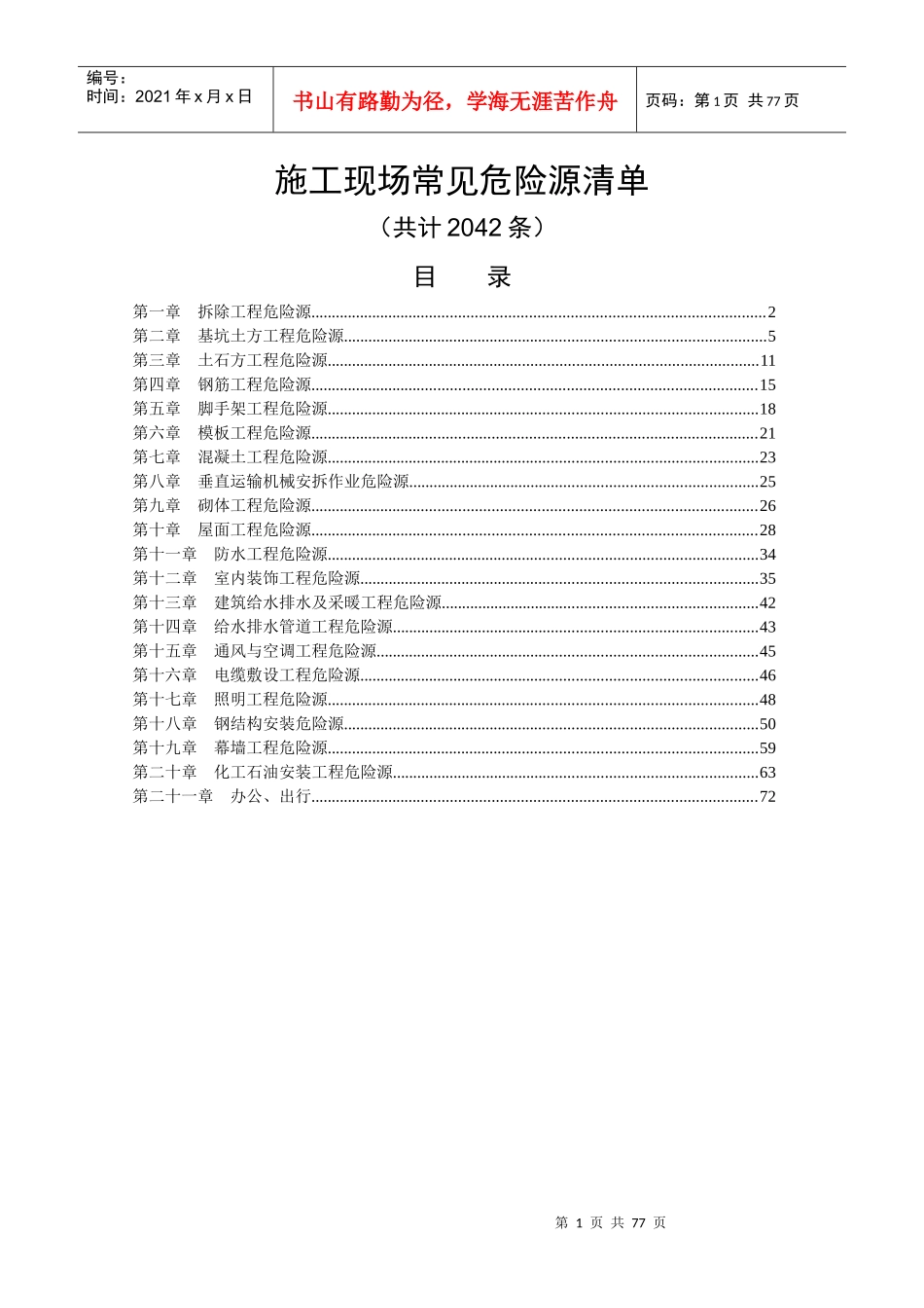施工现场常见危险源清单-2_第1页
