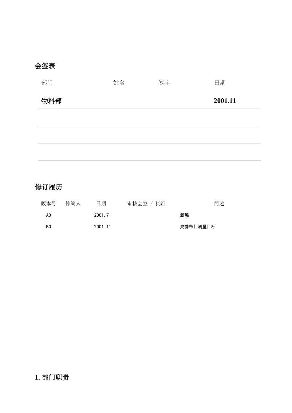 物料部门职责手册_第2页