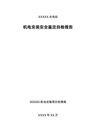 安全鉴定自检报告