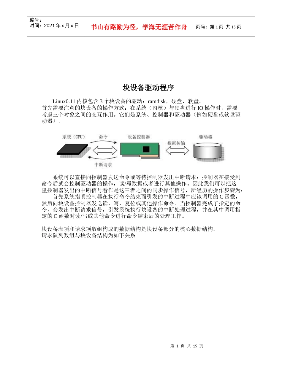 块设备驱动程序介绍_第1页