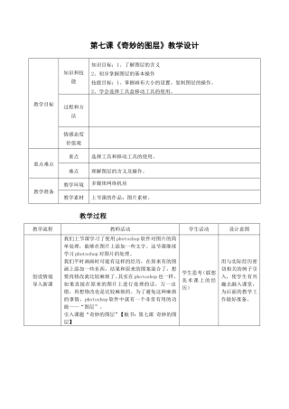 第七课《奇妙的图层》教学设计