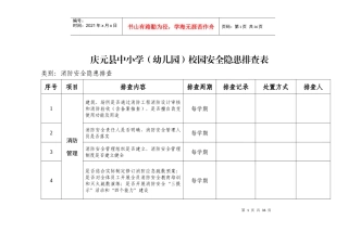 淤上乡中心小学校园安全隐患排查手册