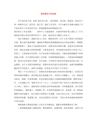 组长转正工作总结 