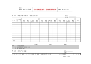 企业管理表格生产管理A横表格