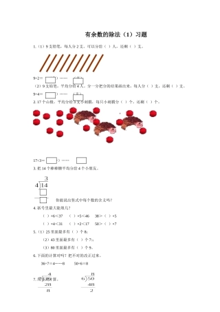 《有余数的除法（1）》习题