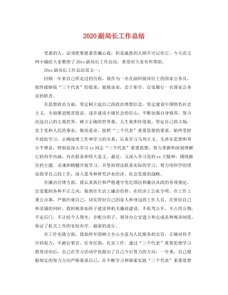 副局长工作总结 