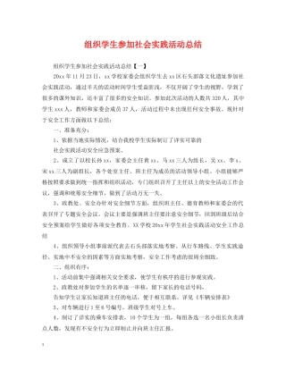 组织学生参加社会实践活动总结2 