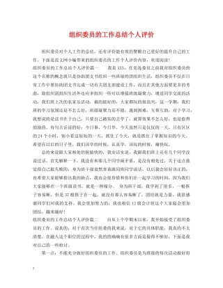组织委员的工作总结个人评价 