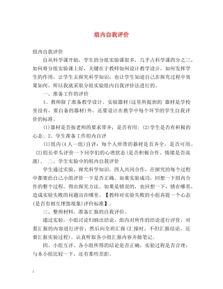 组内自我评价 
