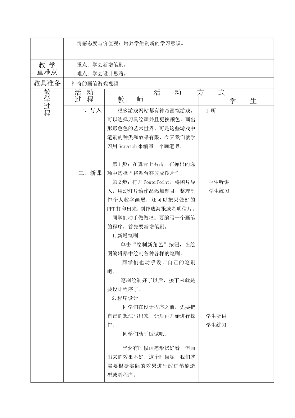 清华版五年级下册信息技术电子备课教案_第2页