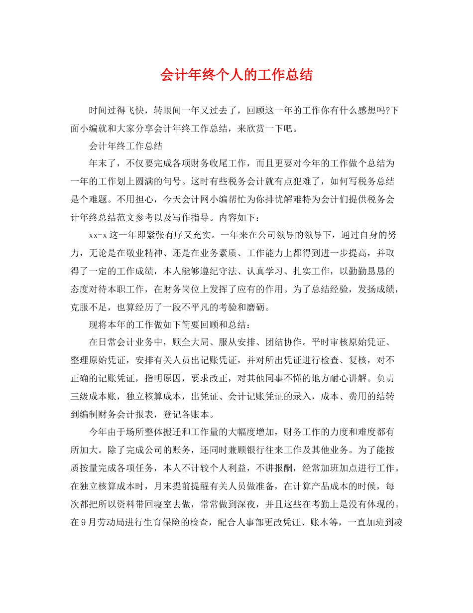 会计年终个人的工作总结 _第1页