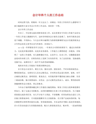 会计年终个人的工作总结 