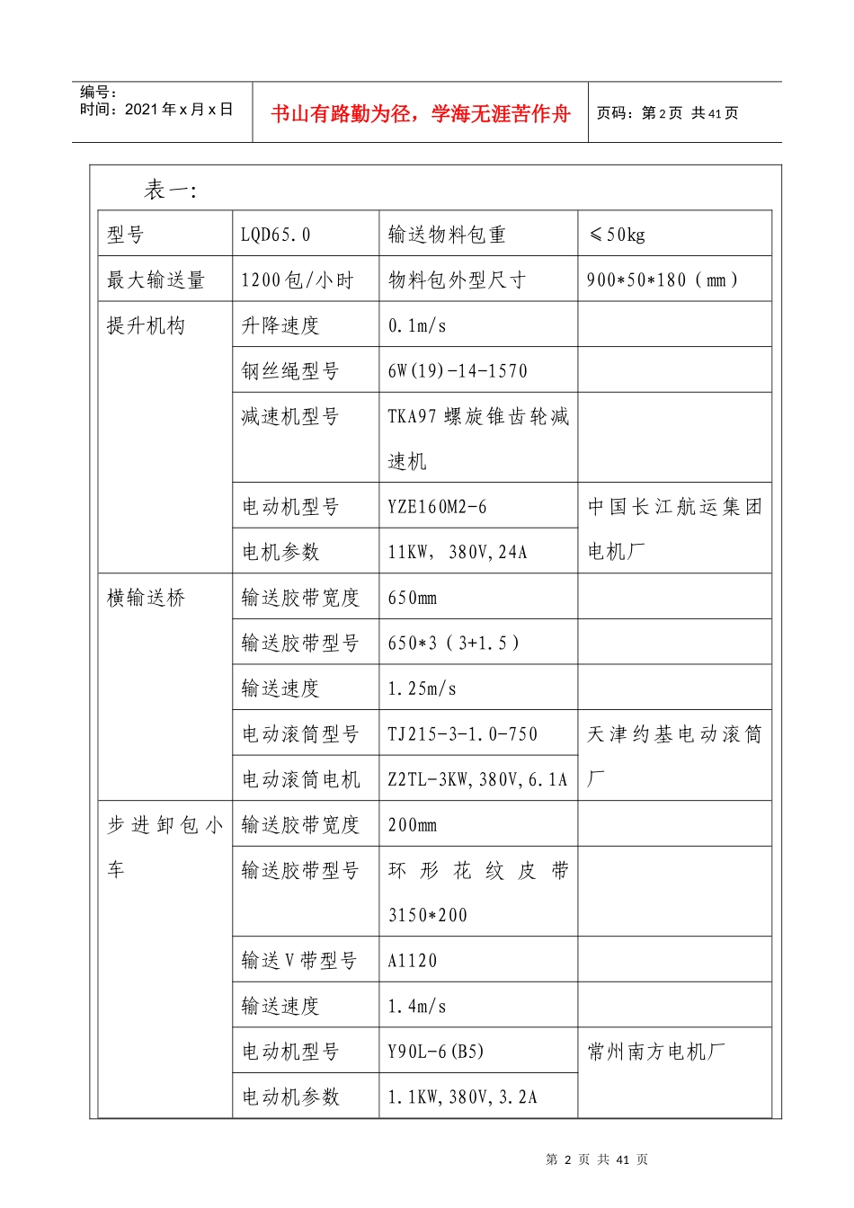 设备操作检修规程-套表2堆包机_第2页