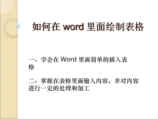 如何在Word里面绘制表格