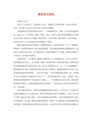 真实实习总结 