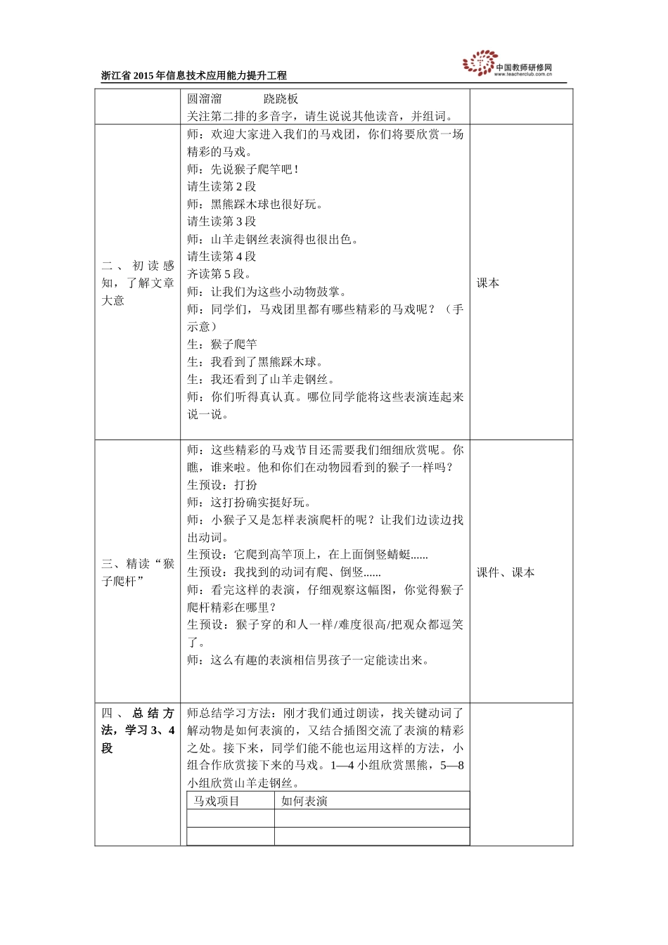 《精彩的马戏》教学设计_第2页