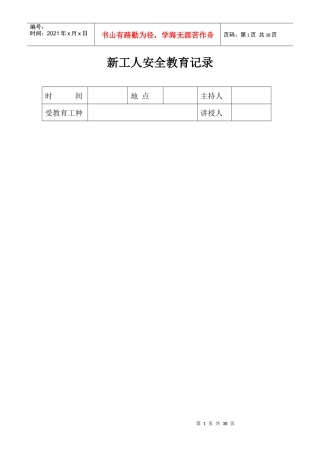 安全生产资料（DOC33页）