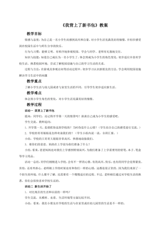 《我背上了新书包》教案1