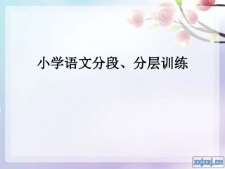 小学语文分段、分层训练