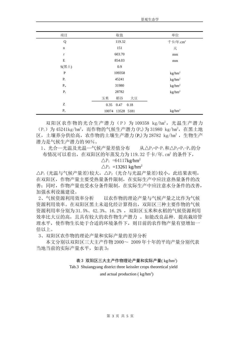 双阳区主产作物生产潜力分析_第3页