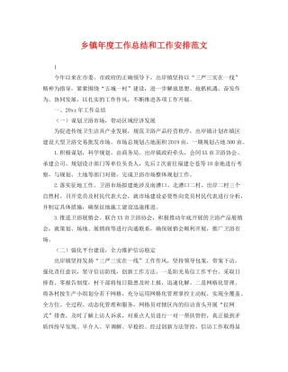 乡镇年度工作总结和工作安排范文 