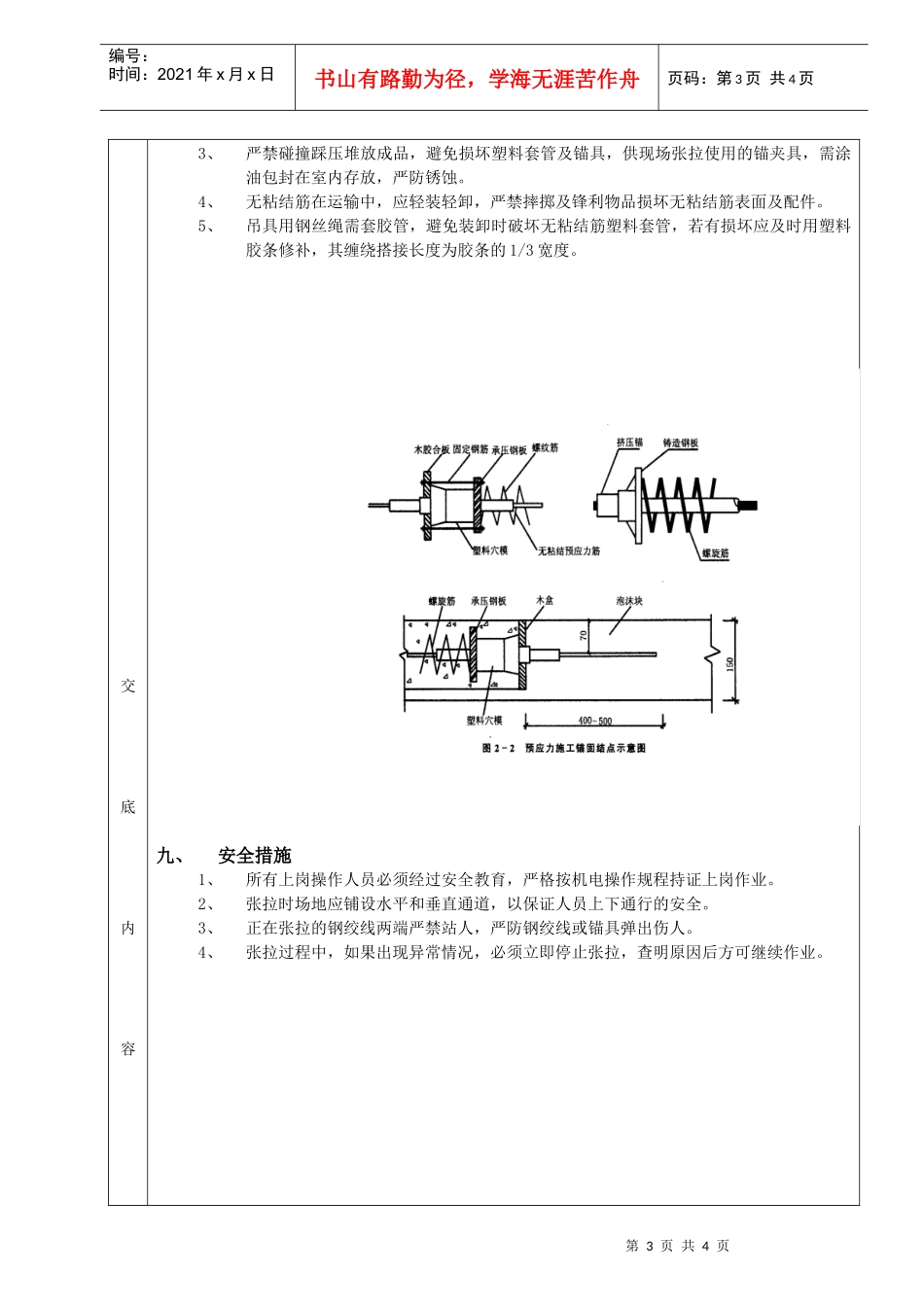 施工技术交底08无粘结预应力工程_第3页
