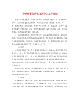 会计师事务所实习的个人工作总结 