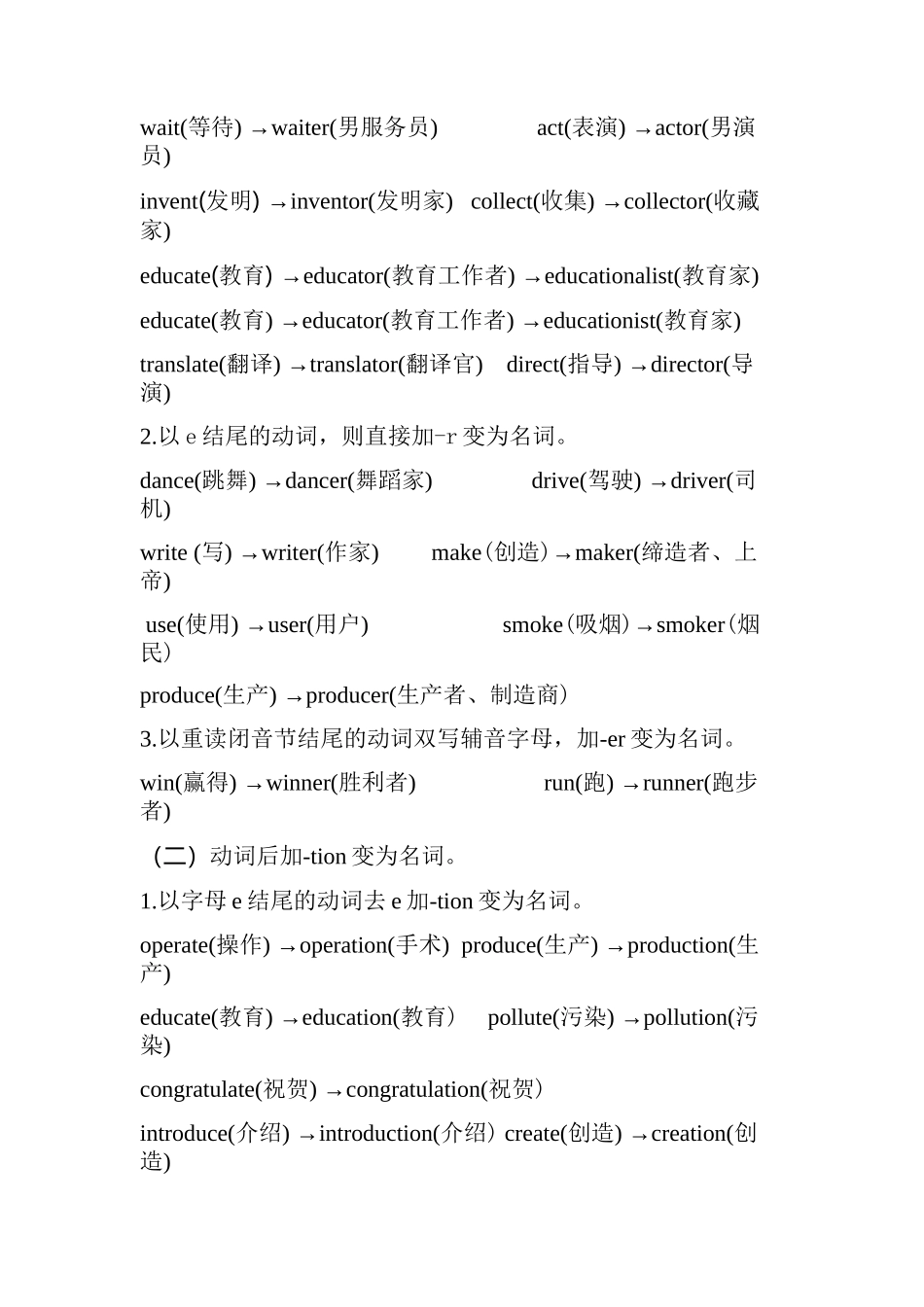 九年级中考英语词形变化_第2页