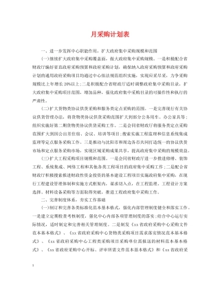 月采购计划表 