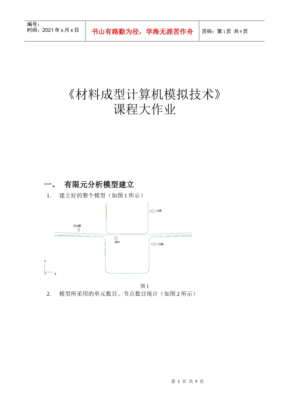 材料成型计算机模拟技术作业题_第1页