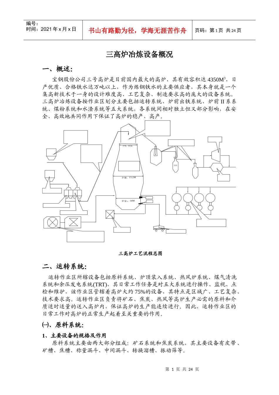 宝钢三高炉设备概况_第1页