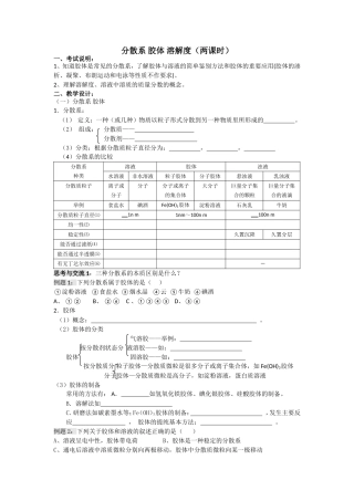分散系胶体溶解度