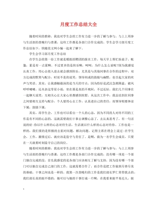 月度工作总结大全 