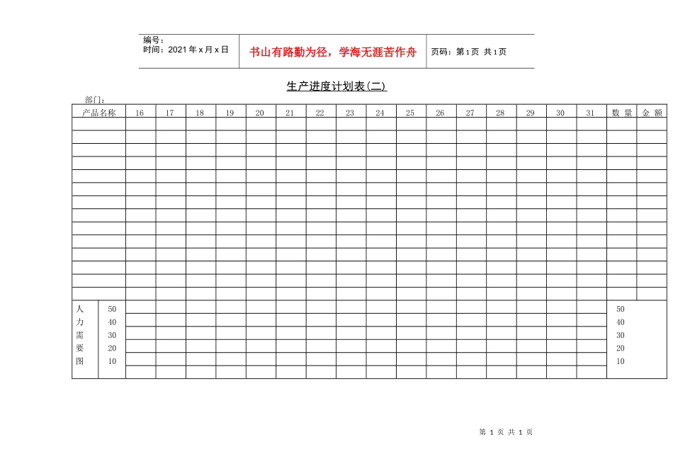 生产进度计划表（二）_第1页
