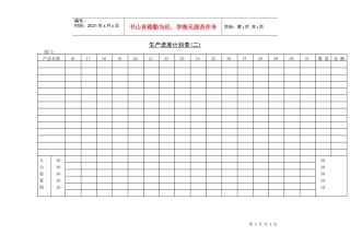 生产进度计划表（二）
