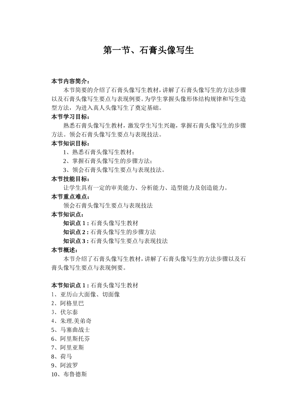 石膏头像写生_第1页