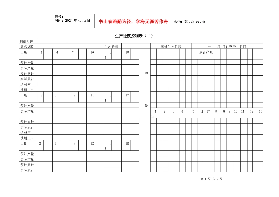 生产进度控制表(二)_第1页