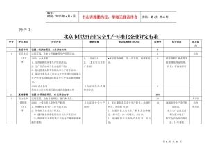 【附件一】北京市供热行业安全生产标准化企业评定标准