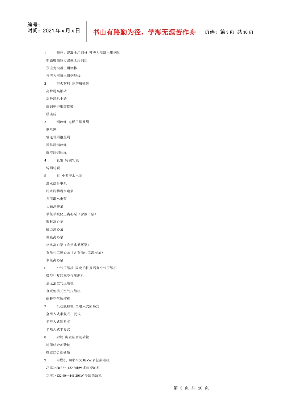 国家实施工业产品生产许可证制度的产品目录_第3页