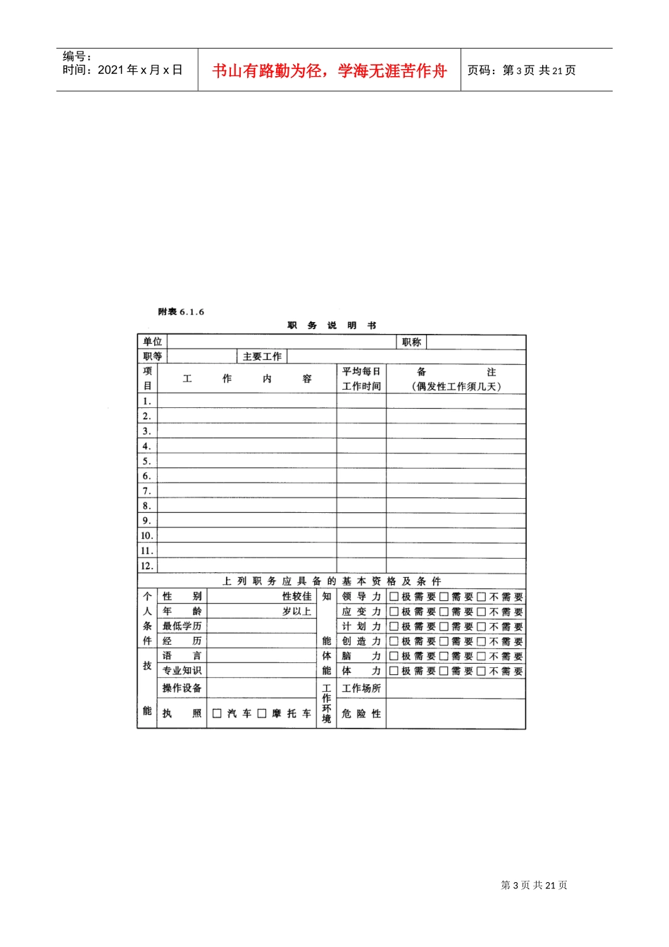 企业人事作业程序与管理规章附表_第3页