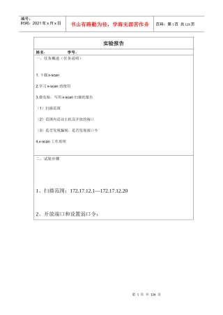 网络安全试验一X-scan的安装和基本用法)