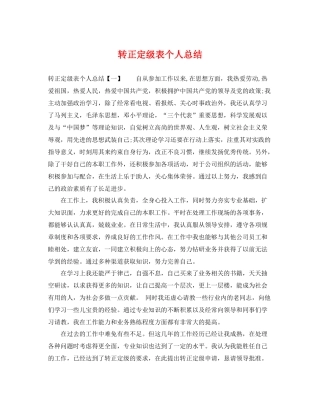 转正定级表个人总结 