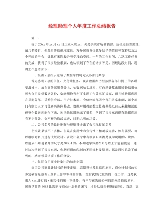 经理助理个人年度工作总结报告 