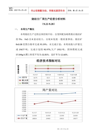 烧结分厂周生产经营分析材料922-928