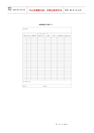 Qs食品生产过程中所需各种记录表全收集(共158个表格)