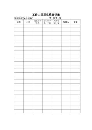 食品生产QS全套生产表格大全