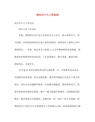 招生办个人工作总结 