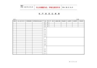 生产状况记录表